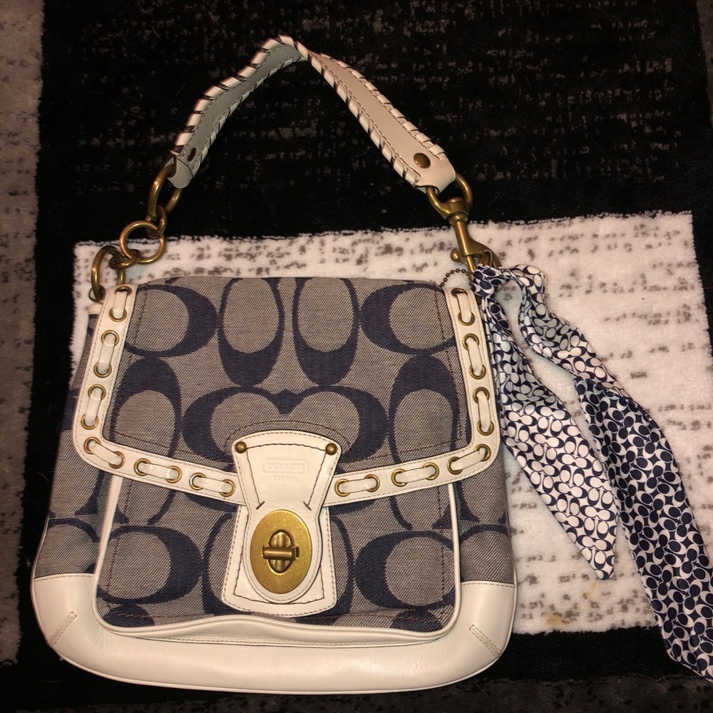 Navy Coach Shoulder Bag